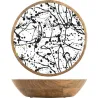 Compra BOL MADERA MANGO DECORADO 30 CM BLANCO/NEGRO NON 9271630 al mejor precio