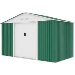 Compra CASETA METALICA 7,74 M² 321 X 241 X 205 CM VERDE NATUUR S1001F VERDE al mejor precio