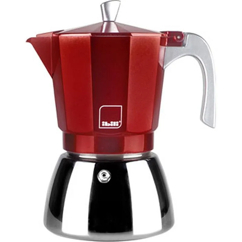 Compra CAFETERA ACERO + ALUMINIO INDUCCION ELBA 12 TAZAS ROJA IBILI 627912 al mejor precio