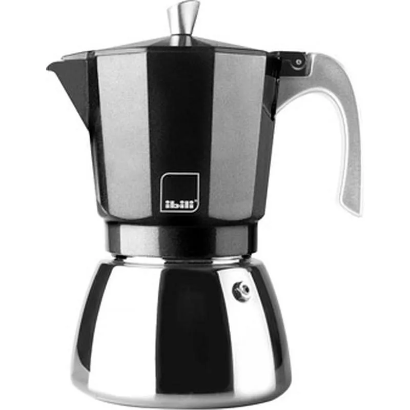Compra CAFETERA ACERO + ALUMINIO INDUCCION ELBA 6 TAZAS NEGRA IBILI 629206 al mejor precio