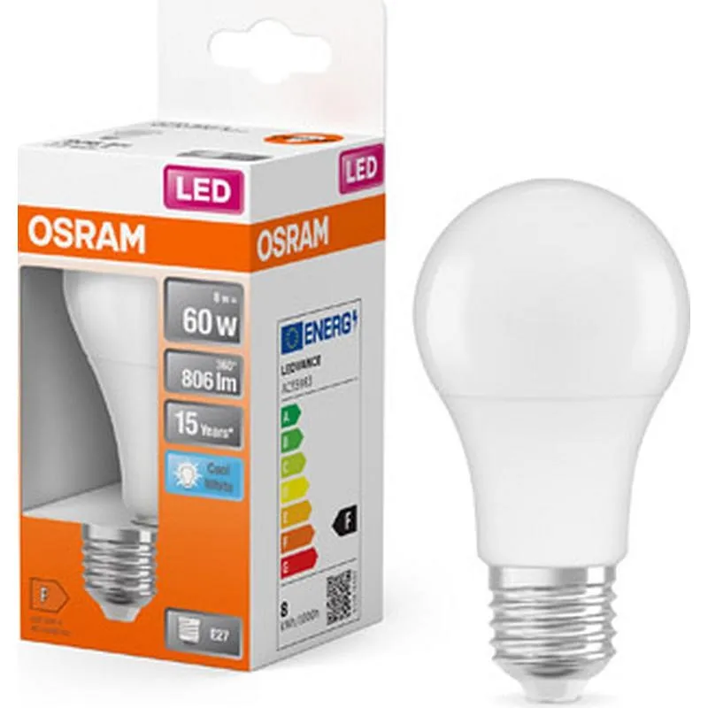 Compra BOMBILLA ESTANDAR LED E27 8,5W 806LM 4000K IP20 OSRAM 730693 al mejor precio