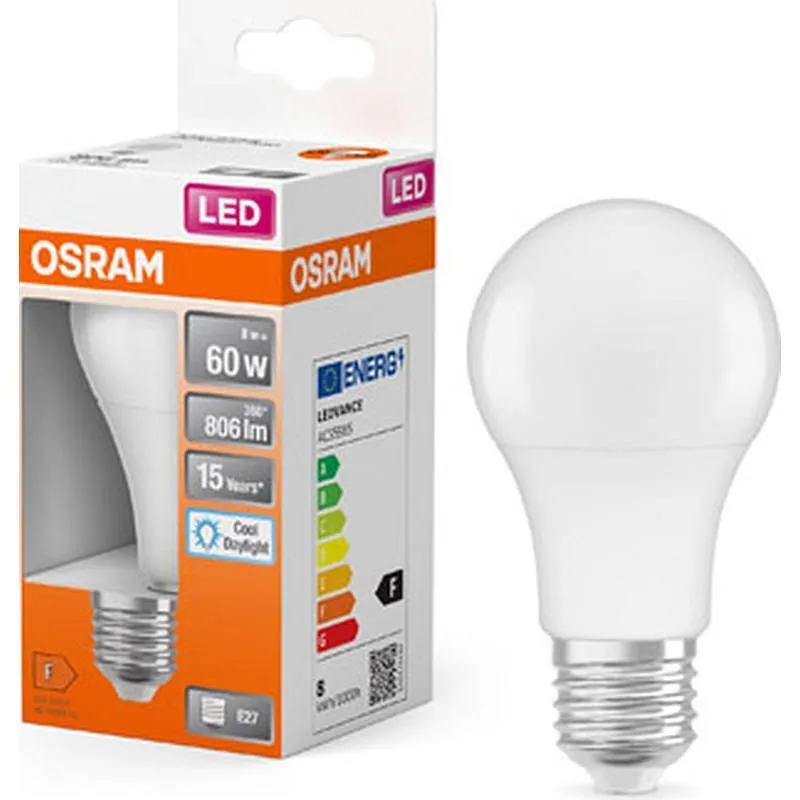 Compra BOMBILLA ESTANDAR LED E27 8,5W 806LM 6500K IP20 OSRAM 728560 al mejor precio