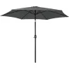Compra PARASOL ALUMINIO INCLINABLE ANTRACITA 3 M TUBO 48 MM CON MANIVELA IMPORT 500499 al mejor precio