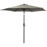 Compra PARASOL ALUMINIO INCLINABLE TAUPE 2.5 M TUBO 38 MM CON MANIVELA IMPORT 500496 al mejor precio