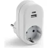 Compra ADAPTADOR FRONTAL 1 TOMA 2 USB A+C BLANCO 16A 250V FAMATEL 1321 al mejor precio