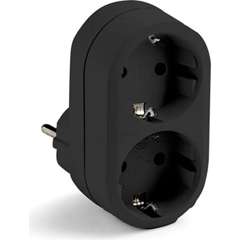 Compra ADAPTADOR FRONTAL 2 TOMAS NEGRO 16A 250V FAMATEL 1332-N al mejor precio