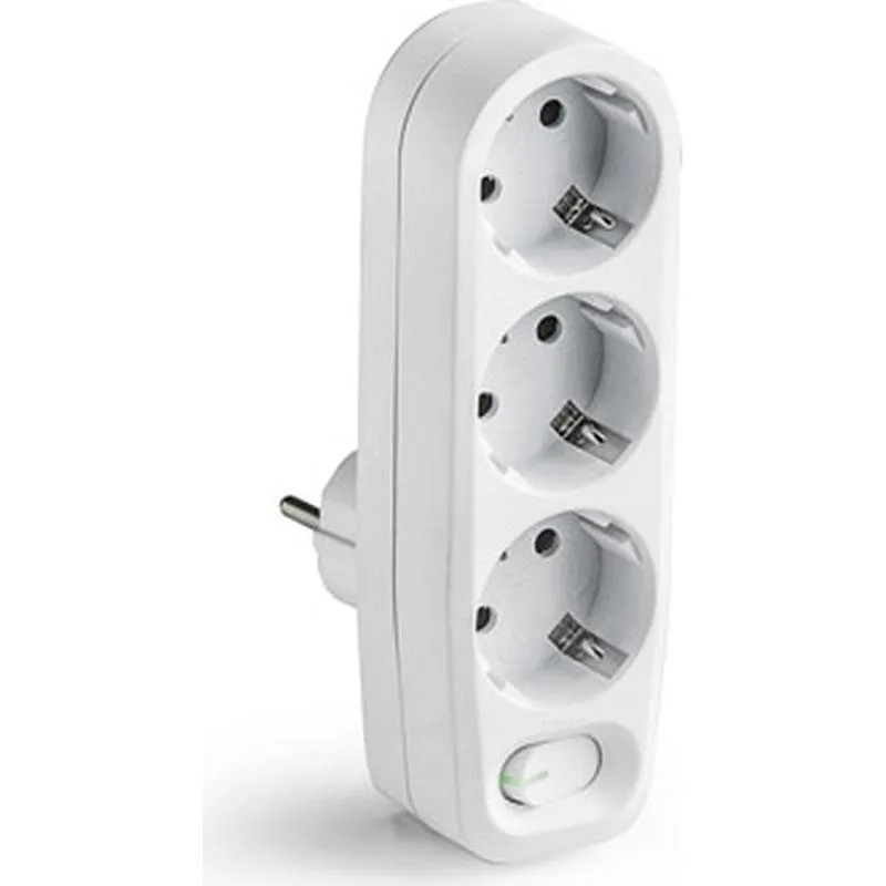 Compra ADAPTADOR FRONTAL 3 TOMAS C0N INTERRUPTOR BLANCO 16A 250V FAMATEL 1343 al mejor precio