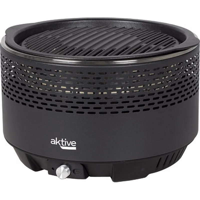 Compra BARBACOA REDONDA SOBREMESA SIN HUMO diametro 31 CM NEGRA AKTIVE 63002 al mejor precio