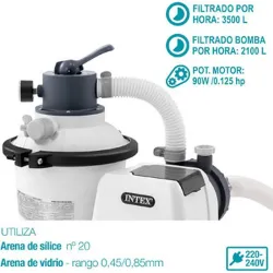 DEPURADORA DE ARENA PANEL DIGITAL 2000 L/H 90W INTEX 55249