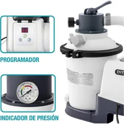 DEPURADORA DE ARENA PANEL DIGITAL 2000 L/H 90W INTEX 55249