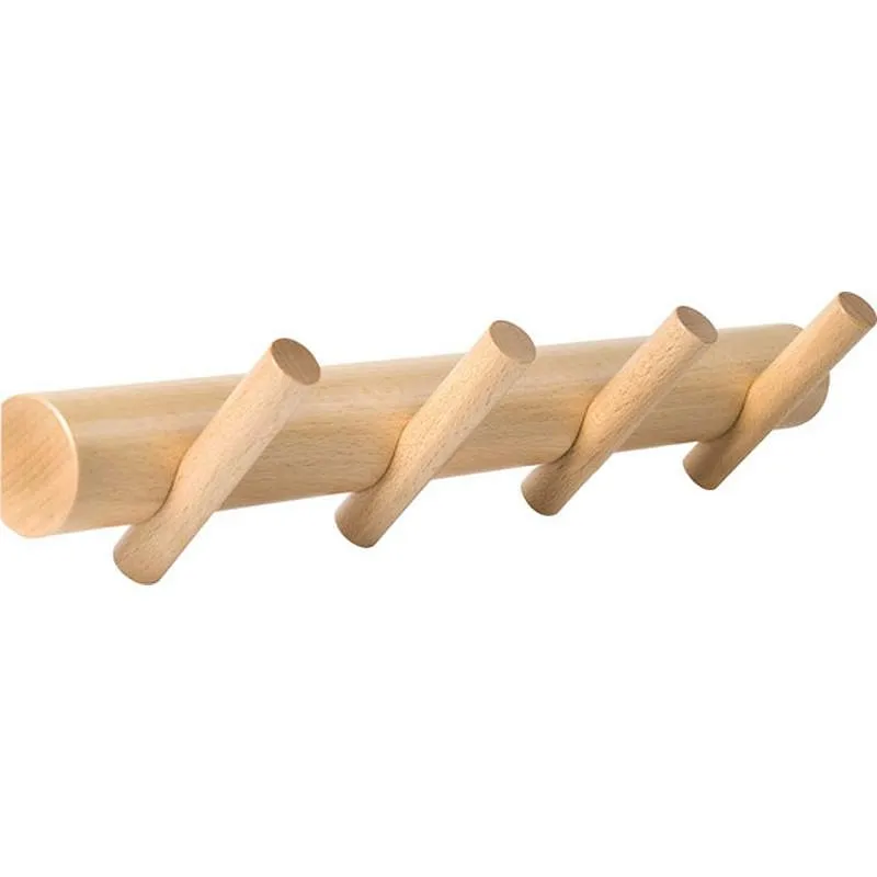 Compra PERCHA PARED 4 GANCHOS HAYA NATURAL NESU 9609HN4 al mejor precio