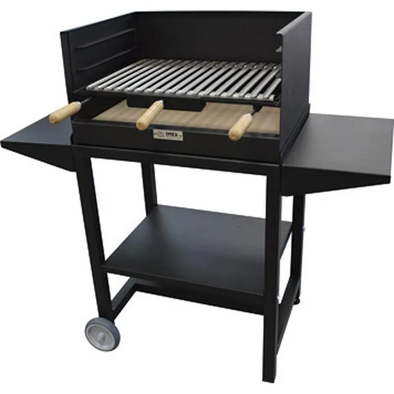 BARBACOA CARBON-LEÑA RECTANGULAR CON REFRECTARIO H101 X 125 X 58 CM IMEX EL ZORRO 71495