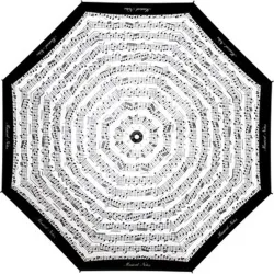 Compra PARAGUAS MUJER PLEGABLE MANUAL MUSICAL BLANCO/NEGRO SURTIDO CUATRO GOTAS 65002 al mejor precio