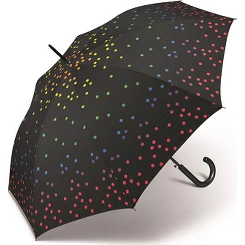 Compra PARAGUAS MUJER LARGO AUTOMATICO TOPOS SURTIDOS RAINBOW DOTS CUATRO GOTAS 41088 al mejor precio