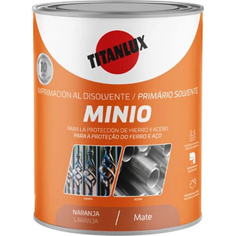 Compra IMPRIMACION ANTIOXIDO MINIO SINTETICO 250 ML NARANJA TITANLUX 5877235 al mejor precio