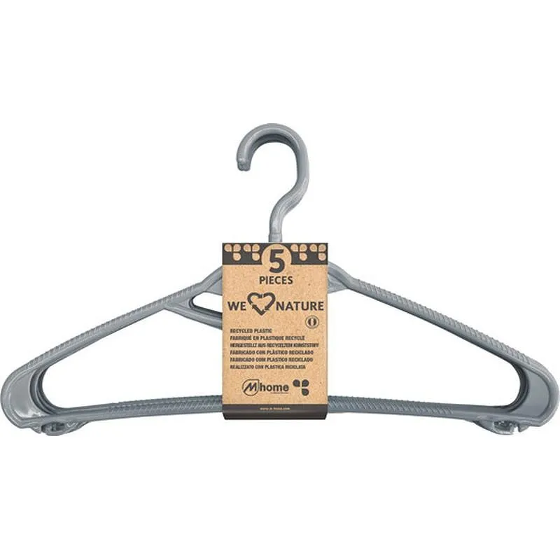 Compra PERCHA PLASTICO RECICLADO SURTIDO (5 UNIDADES) 42X22X0,8 CM MONDEX AST 151G al mejor precio