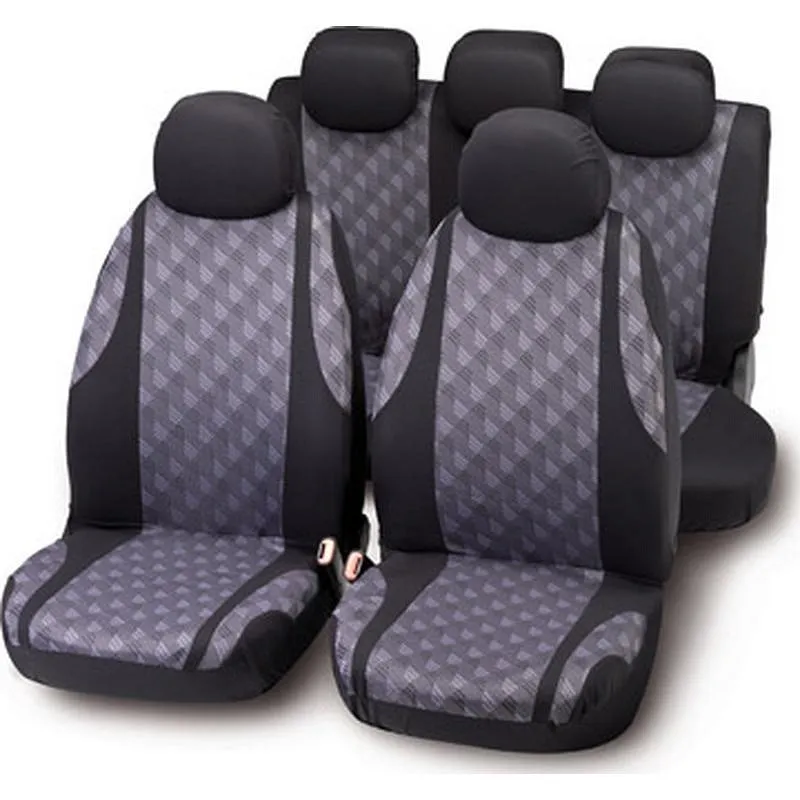 Compra FUNDA ASIENTO AUTO JAQUARD 9 PIEZAS ELASTICAS NEGRO/GRIS BOTTARI 10023 al mejor precio