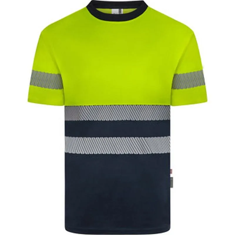 CAMISETA ALTA VISIBILIDAD CINTA SEGMENTADA NAVY / AMARILLO FLUOR TALLA M VELILLA 305633_61/20