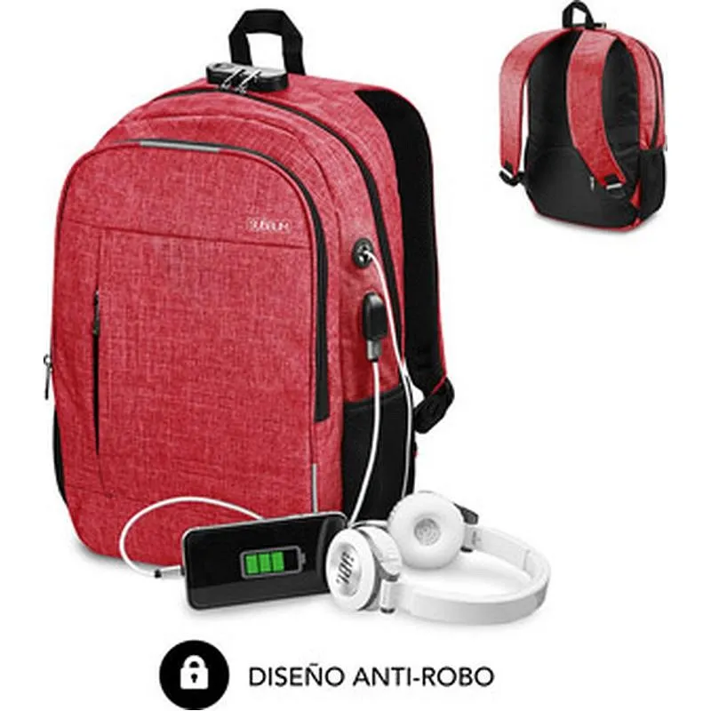 Compra MOCHILA PARA PORTATIL ANTIRROBO URBAN LOCK 16" ROJO SUBBLIM SUB-BP-1UL0002 al mejor precio
