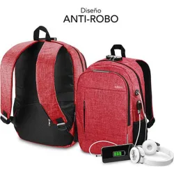 Compra MOCHILA PARA PORTATIL ANTIRROBO URBAN LOCK 16" ROJO SUBBLIM SUB-BP-1UL0002 al mejor precio