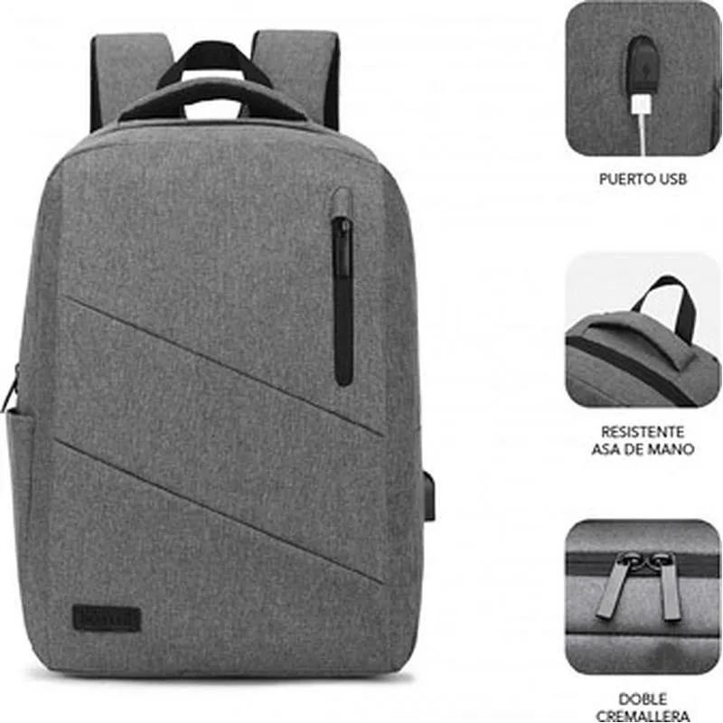 Compra MOCHILA PARA PORTATIL CITY 15,6" GRIS SUBBLIM SUB-BP-2BL2000 al mejor precio