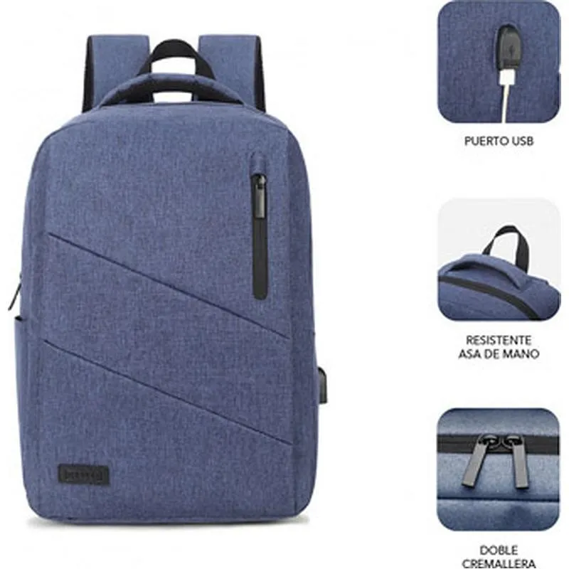 Compra MOCHILA PARA PORTATIL CITY 15,6" AZUL SUBBLIM SUB-BP-2BL2001 al mejor precio
