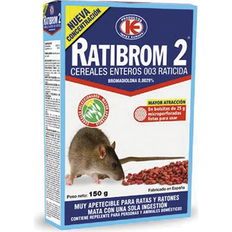 Compra RATICIDA CON CEREALES RATIBROM 2 150 GR IMPEX D01.325 al mejor precio