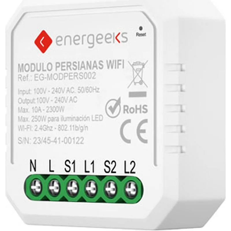 Compra MODULO PERSIANAS WIFI 2,4GHZ 2300W ENERGEEKS EG-MODPERS002 al mejor precio