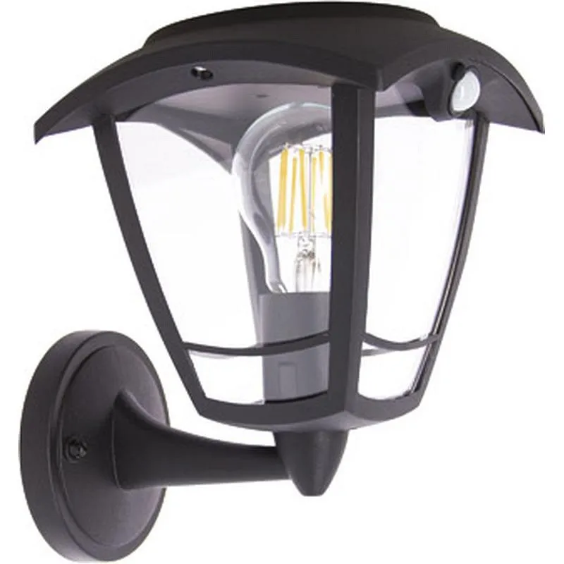 Compra APLIQUE SOLAR NEGRO RETRO LED IP44 SENSOR DE MOVIMIENTO BOMBILLA 400 LM 3000K INCLUIDA XANLITE SO2011AR al mejor precio