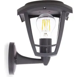 Compra APLIQUE SOLAR NEGRO RETRO LED IP44 SENSOR DE MOVIMIENTO BOMBILLA 400 LM 3000K INCLUIDA XANLITE SO2011AR al mejor precio