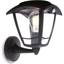 Compra APLIQUE SOLAR NEGRO RETRO LED IP44 SENSOR DE MOVIMIENTO BOMBILLA 400 LM 3000K INCLUIDA XANLITE SO2011AR al mejor precio