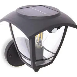 Compra APLIQUE SOLAR NEGRO RETRO LED IP44 SENSOR DE MOVIMIENTO BOMBILLA 400 LM 3000K INCLUIDA XANLITE SO2011AR al mejor precio