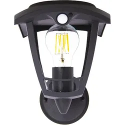 Compra APLIQUE SOLAR NEGRO RETRO LED IP44 SENSOR DE MOVIMIENTO BOMBILLA 400 LM 3000K INCLUIDA XANLITE SO2011AR al mejor precio