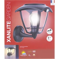 Compra APLIQUE SOLAR NEGRO RETRO LED IP44 SENSOR DE MOVIMIENTO BOMBILLA 400 LM 3000K INCLUIDA XANLITE SO2011AR al mejor precio