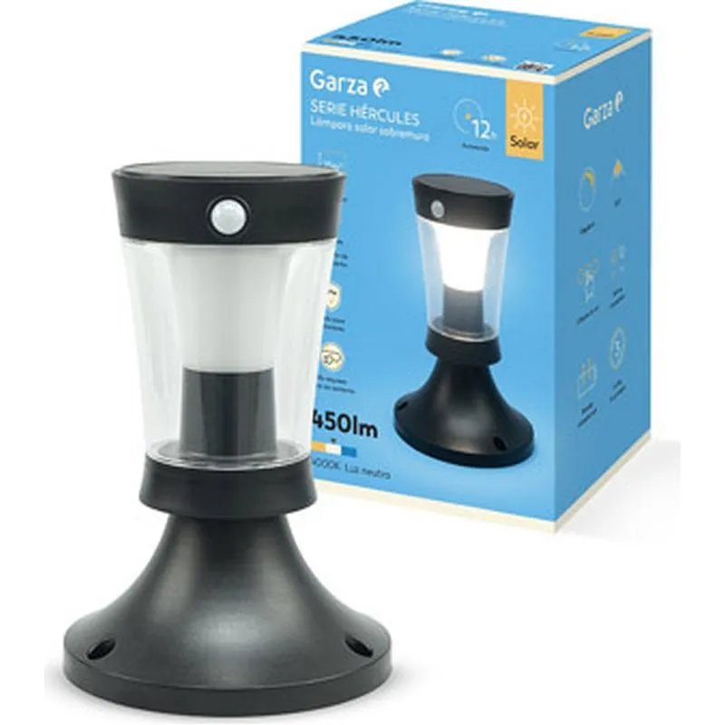Compra APLIQUE LED SOLAR HERCULES SOBREMURO 450 LM 4000K ​​3 MODOS S-CREP. HASTA 25M2 IP54 REGULABLE - 360º - S/MOV 6M GARZA 401551C al mejor precio