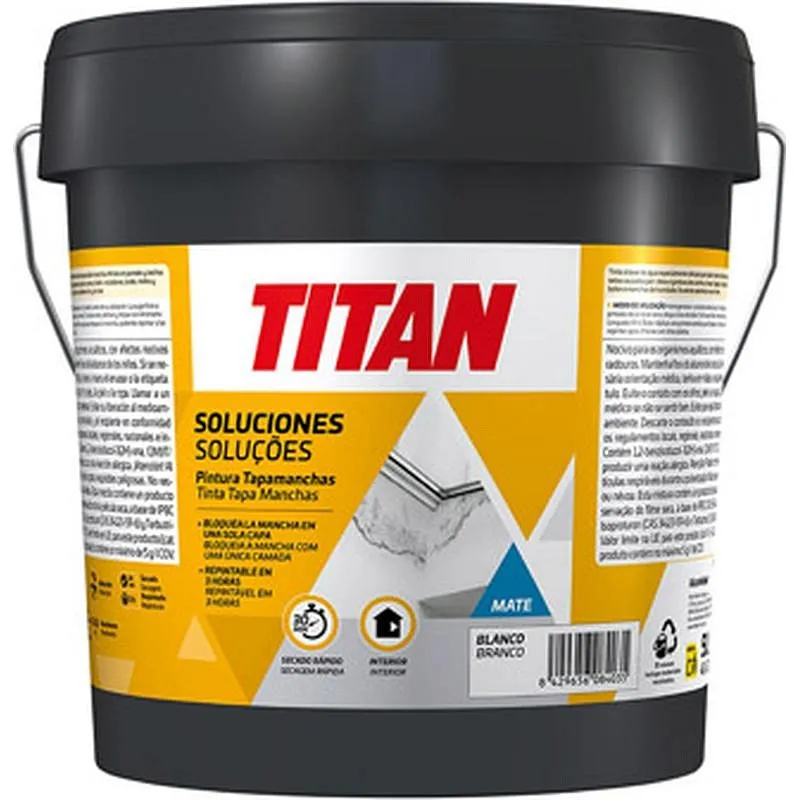 Compra PINTURA PLASTICA SOLUCIONES TAPAMANCHAS 5 L BLANCO TITAN 5900085 al mejor precio