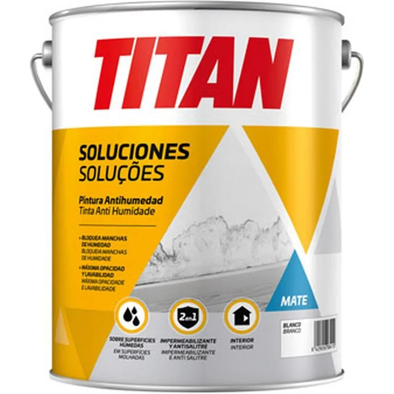 Compra PINTURA PLASTICA SOLUCIONES ANTIHUMEDAD 1 L BLANCO TITAN 5900092 al mejor precio