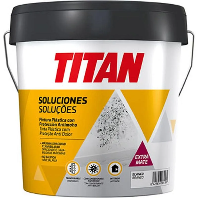 Compra PINTURA PLASTICA SOLUCIONES ANTIMOHO 4 L TITAN 5900100 al mejor precio