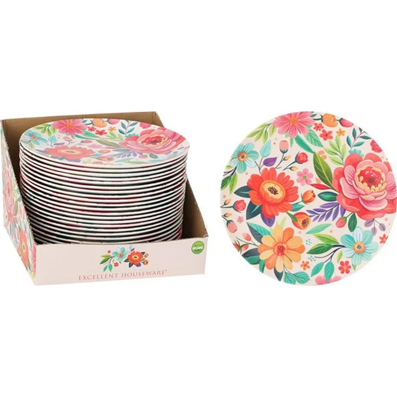 Compra PLATO MELAMINA DECORADO FLOR (EXPOSITOR) D.25CM LLANO KOOPMAN 117602060 al mejor precio