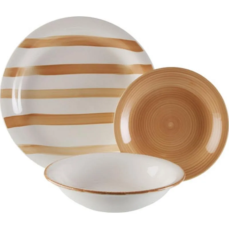 Compra VAJILLA PORCELANA 18 PZAS LIGIA OCRE VERSA 22450068 al mejor precio
