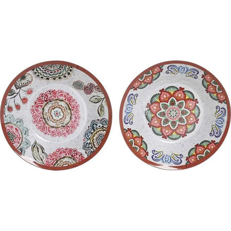 Compra PLATO HONDO MELAMINA MANDALA SURTIDOS 22,8X22,8X3,6CM ITEM PC-216084 al mejor precio