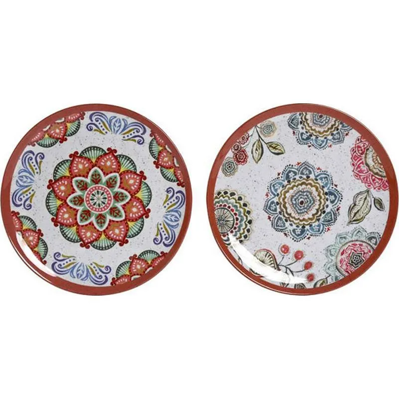 Compra PLATO POSTRE MELAMINA MANDALA SURTIDOS 20,2X20,2X0,5CM ITEM PC-216085 al mejor precio
