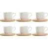 Compra TAZAS CAFE PORCELANA SET 6UDS BAMBU/BLANCO ROMBOS 11X8X7 220ML ITEM PC-219296 al mejor precio