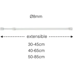 Compra PORTAVISILLO A PRESION ROSCA BLANCO 2 UDS 40-65CM STOR PLANET PV612 al mejor precio