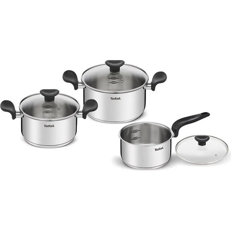 Compra BATERIA MINI PRIMARY 3 PIEZAS CON TAPA OLLA 18/20 + CAZO 16CM TEFAL E308S674 al mejor precio