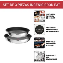 Compra SARTEN DESMONTABLE INGENIO SET 2 UDS 22-26CM INDUCCION MANGO EXTRAIBLE TEFAL L8813S75 al mejor precio