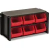 Compra CLASIFICADOR APILABLE PLASTICO NEGRO Y ROJO 6 GAVETAS 170 X 360 X 190 MM TAYG 306006 al mejor precio