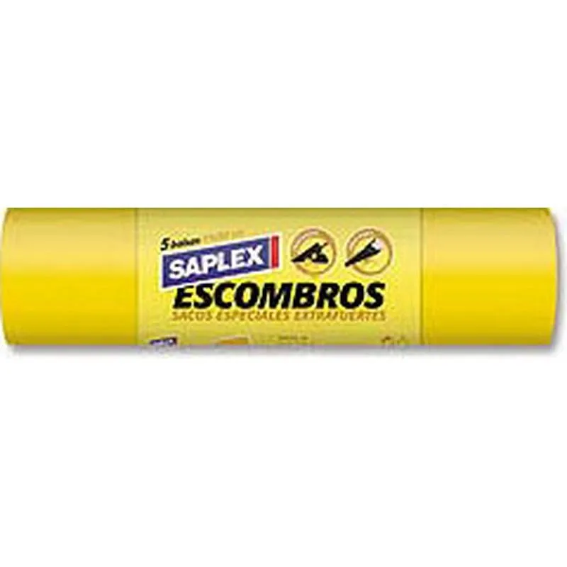 Compra BOLSA BASURA 50 L (5 UDS) ESPECIAL ESCOMBROS AMARILLO 55 X 80 CM G-340 SAPLEX 39ES0705 al mejor precio