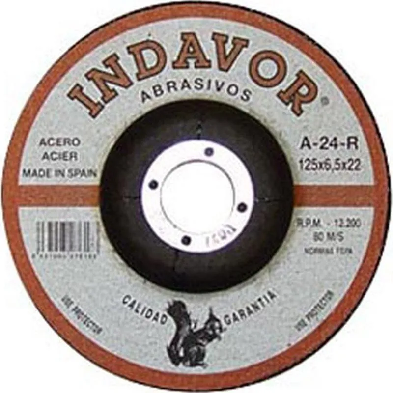 Compra DISCO DESBASTE HIERRO-ACERO BLANDO diametro 180 X 7 X 22 MM INDAVOR 18A24IN-BB al mejor precio