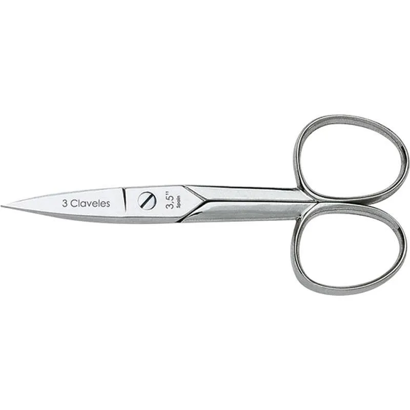 Compra TIJERA MANICURA CURVA NIQUELADA 4,5" 3 CLAVELES 02017 al mejor precio